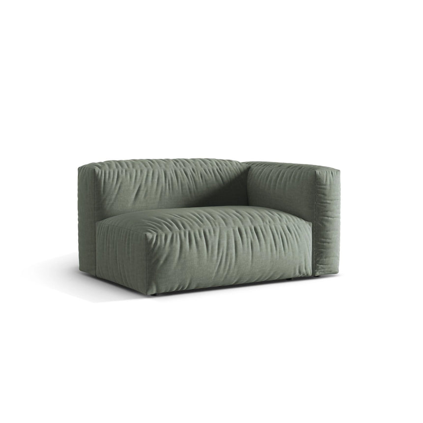 Martina Modulares Sofa Sitzelement, Rechte Seite, Sitztiefe 76 cm, aus Strukturierter Stoff in Moosgrün (Boston Water Green), 160x106 cm von Micadoni – Bild 3