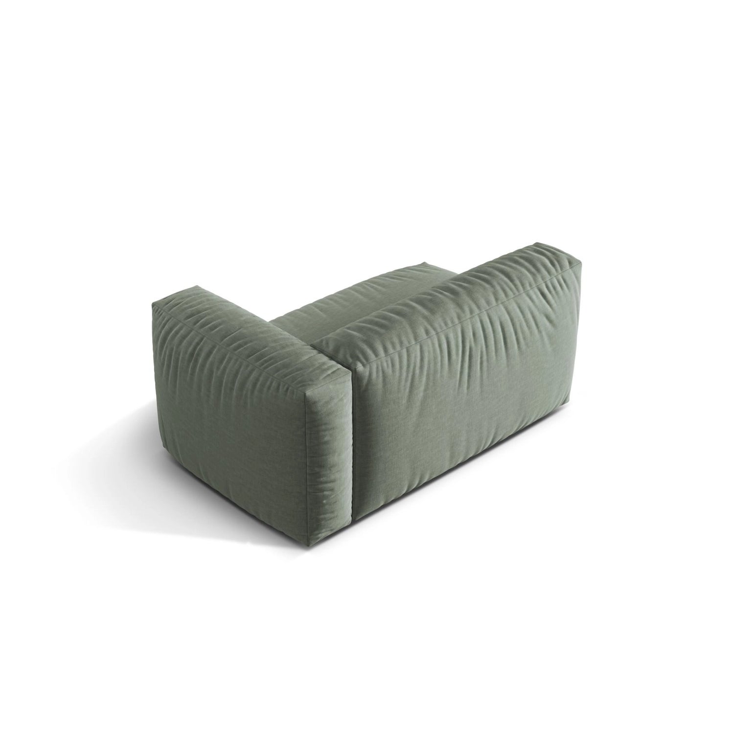 Martina Modulares Sofa Sitzelement, Rechte Seite, Sitztiefe 76 cm, aus Strukturierter Stoff in Moosgrün (Boston Water Green), 160x106 cm von Micadoni – Bild 4