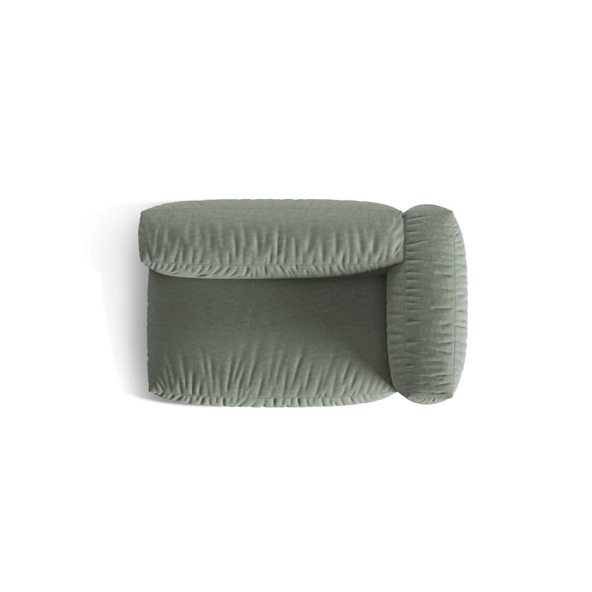 Martina Modulares Sofa Sitzelement, Rechte Seite, Sitztiefe 76 cm, aus Strukturierter Stoff in Moosgrün (Boston Water Green), 160x106 cm von Micadoni – Bild 5