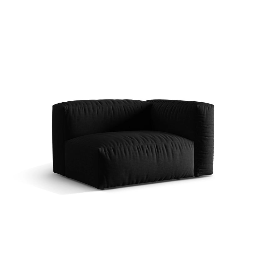 Martina Modulares Sofa Sitzelement, Rechte Seite, Sitztiefe 76 cm, aus Strukturierter Stoff in Schwarz (Boston Black), 120x106 cm von Micadoni – Bild 3