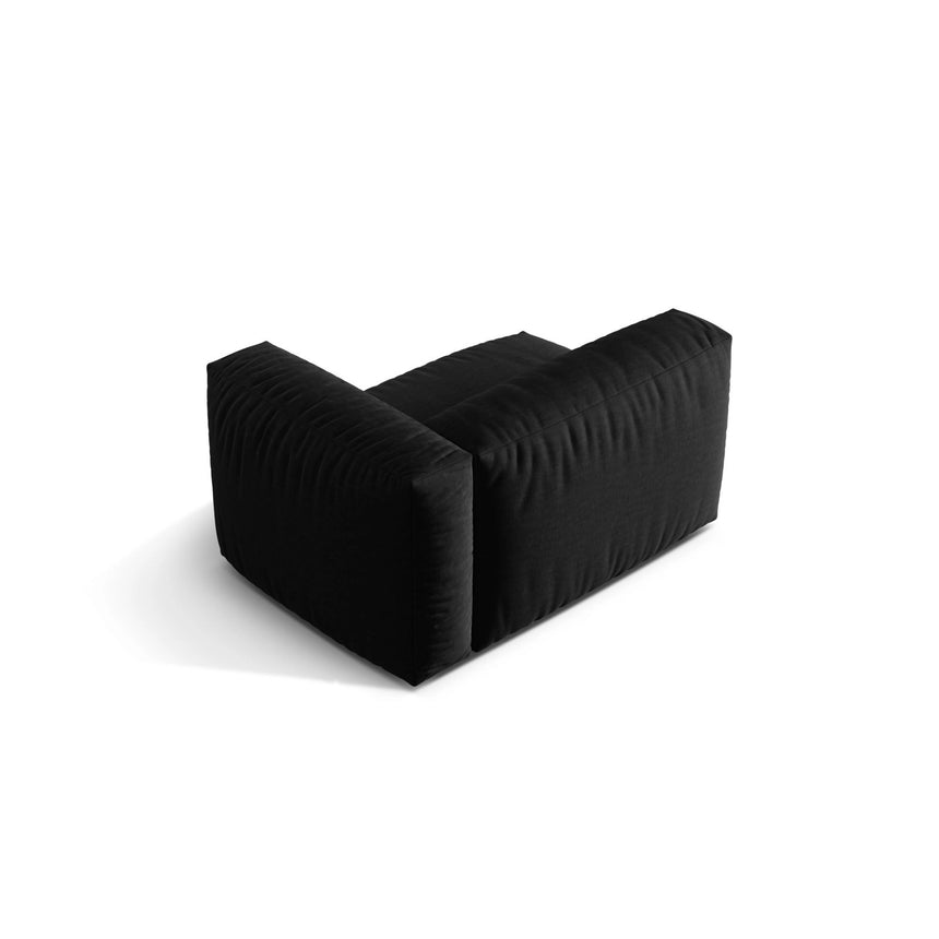 Martina Modulares Sofa Sitzelement, Rechte Seite, Sitztiefe 76 cm, aus Strukturierter Stoff in Schwarz (Boston Black), 120x106 cm von Micadoni – Bild 4