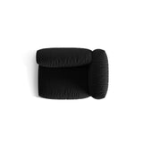 Martina Modulares Sofa Sitzelement, Rechte Seite, Sitztiefe 76 cm, aus Strukturierter Stoff in Schwarz (Boston Black), 120x106 cm von Micadoni – Bild 5