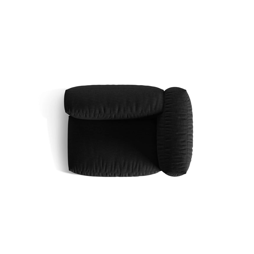 Martina Modulares Sofa Sitzelement, Rechte Seite, Sitztiefe 76 cm, aus Strukturierter Stoff in Schwarz (Boston Black), 120x106 cm von Micadoni – Bild 5