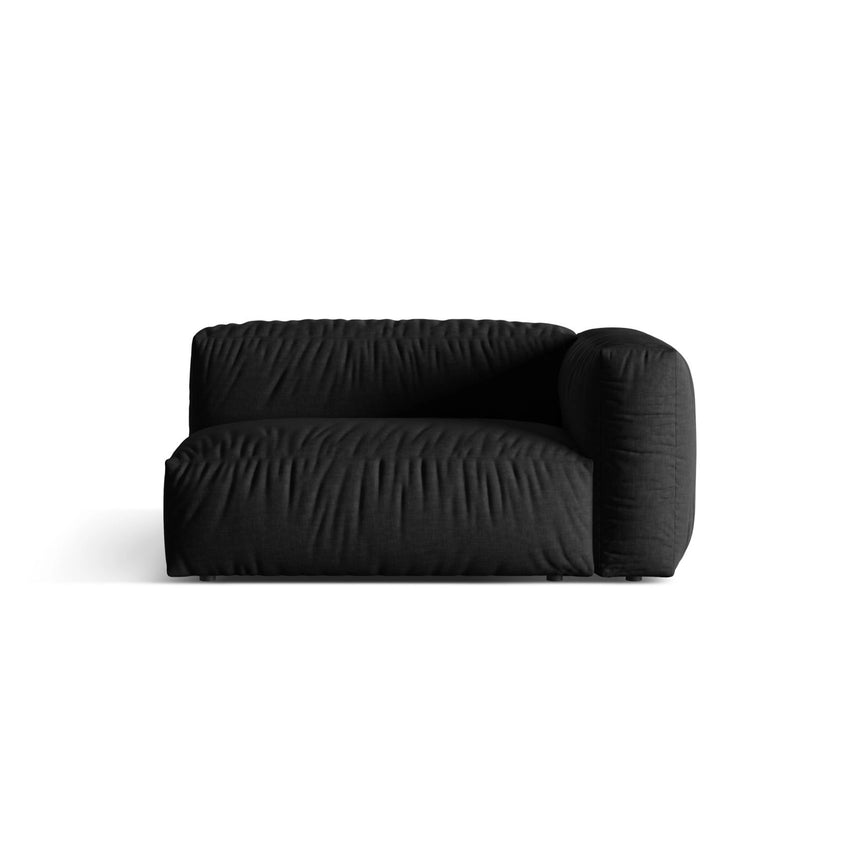 Martina Modulares Sofa Sitzelement, Rechte Seite, Sitztiefe 76 cm, aus Strukturierter Stoff in Schwarz (Boston Black), 160x106 cm von Micadoni – Bild 1