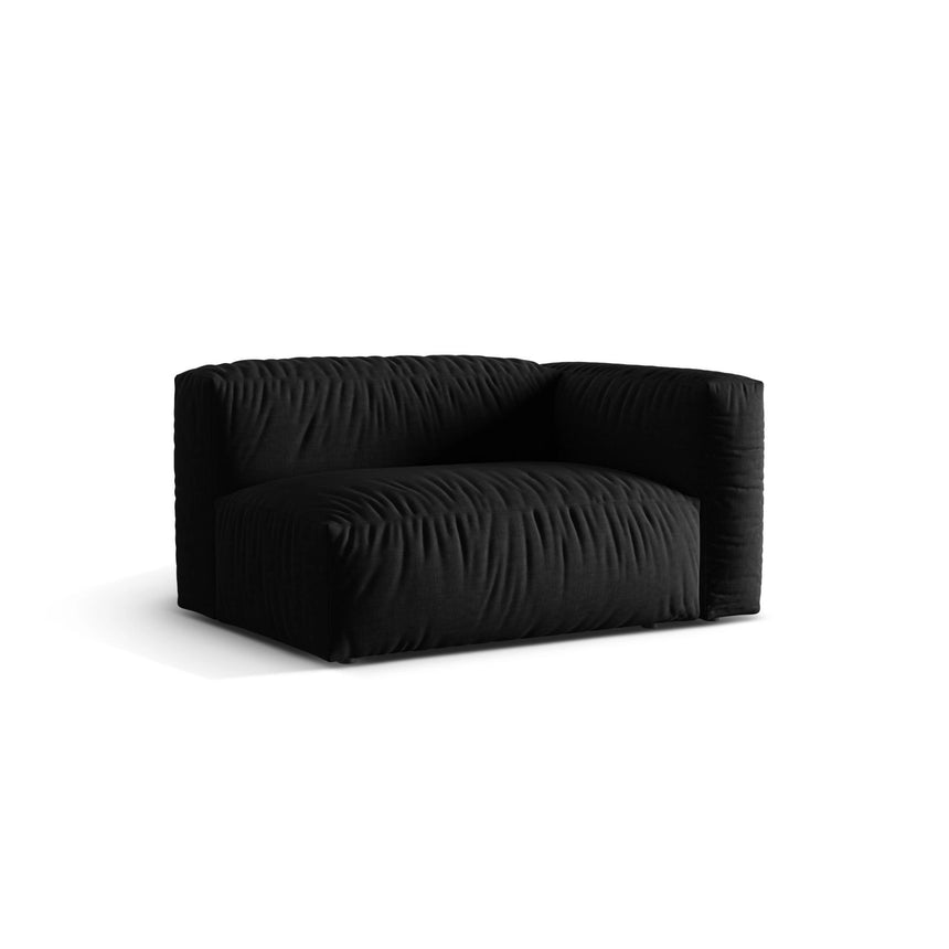 Martina Modulares Sofa Sitzelement, Rechte Seite, Sitztiefe 76 cm, aus Strukturierter Stoff in Schwarz (Boston Black), 160x106 cm von Micadoni – Bild 3