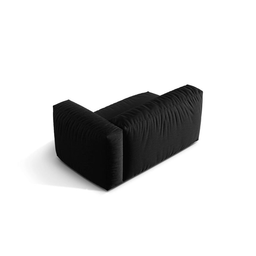 Martina Modulares Sofa Sitzelement, Rechte Seite, Sitztiefe 76 cm, aus Strukturierter Stoff in Schwarz (Boston Black), 160x106 cm von Micadoni – Bild 4