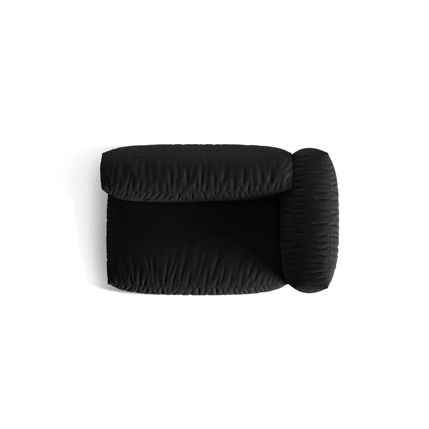 Martina Modulares Sofa Sitzelement, Rechte Seite, Sitztiefe 76 cm, aus Strukturierter Stoff in Schwarz (Boston Black), 160x106 cm von Micadoni – Bild 5