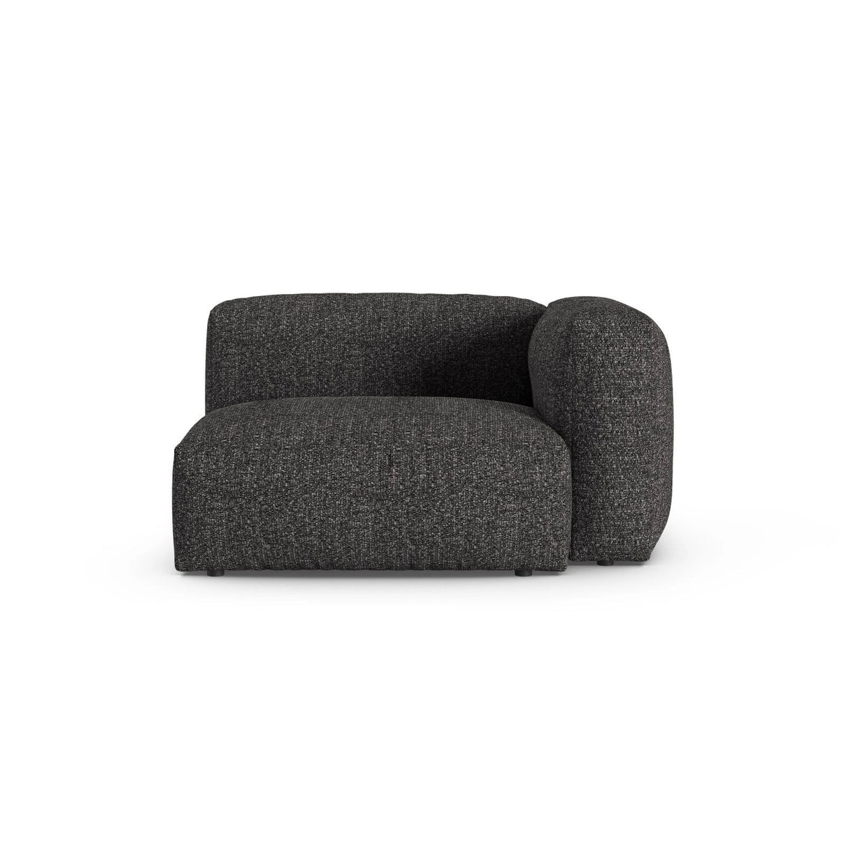 Martina Modulares Sofa Sitzelement, Rechte Seite, Sitztiefe 90 cm, aus Boucle in Anthrazit (Monet Anthracite), 120x120 cm von Micadoni – Bild 1