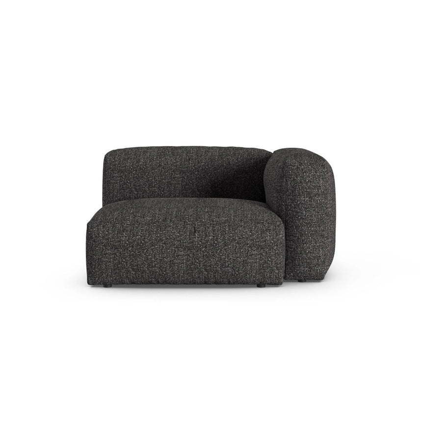 Martina Modulares Sofa Sitzelement, Rechte Seite, Sitztiefe 90 cm, aus Boucle in Anthrazit (Monet Anthracite), 120x120 cm von Micadoni – Bild 1