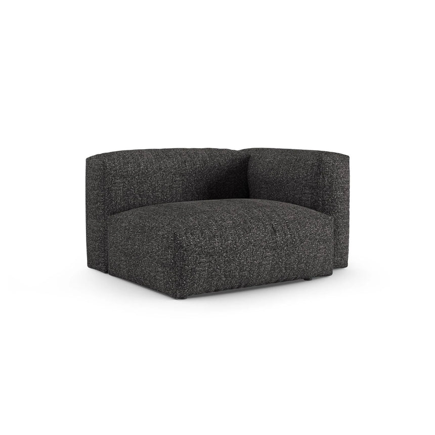 Martina Modulares Sofa Sitzelement, Rechte Seite, Sitztiefe 90 cm, aus Boucle in Anthrazit (Monet Anthracite), 120x120 cm von Micadoni – Bild 3