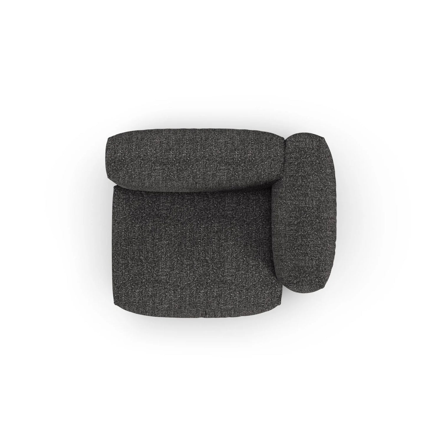 Martina Modulares Sofa Sitzelement, Rechte Seite, Sitztiefe 90 cm, aus Boucle in Anthrazit (Monet Anthracite), 120x120 cm von Micadoni – Bild 5