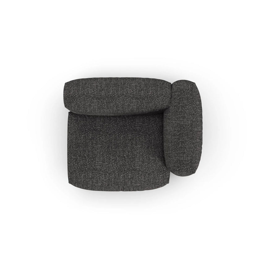 Martina Modulares Sofa Sitzelement, Rechte Seite, Sitztiefe 90 cm, aus Boucle in Anthrazit (Monet Anthracite), 120x120 cm von Micadoni – Bild 5