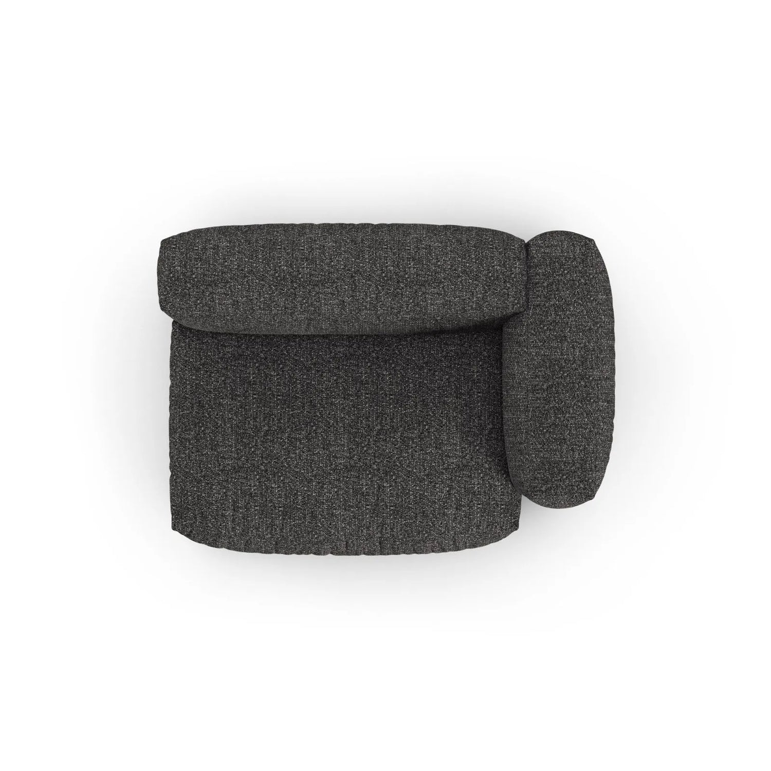 Martina Modulares Sofa Sitzelement, Rechte Seite, Sitztiefe 90 cm, aus Boucle in Anthrazit (Monet Anthracite), 160x120 cm von Micadoni – Bild 5
