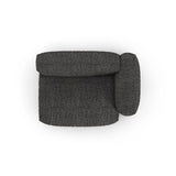 Martina Modulares Sofa Sitzelement, Rechte Seite, Sitztiefe 90 cm, aus Boucle in Anthrazit (Monet Anthracite), 160x120 cm von Micadoni – Bild 5