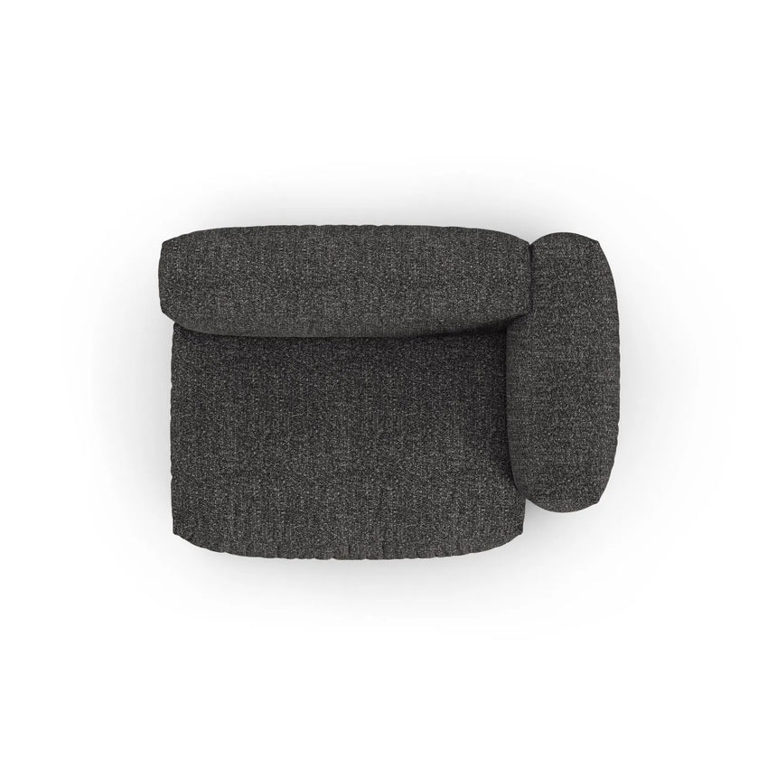 Martina Modulares Sofa Sitzelement, Rechte Seite, Sitztiefe 90 cm, aus Boucle in Anthrazit (Monet Anthracite), 160x120 cm von Micadoni – Bild 5