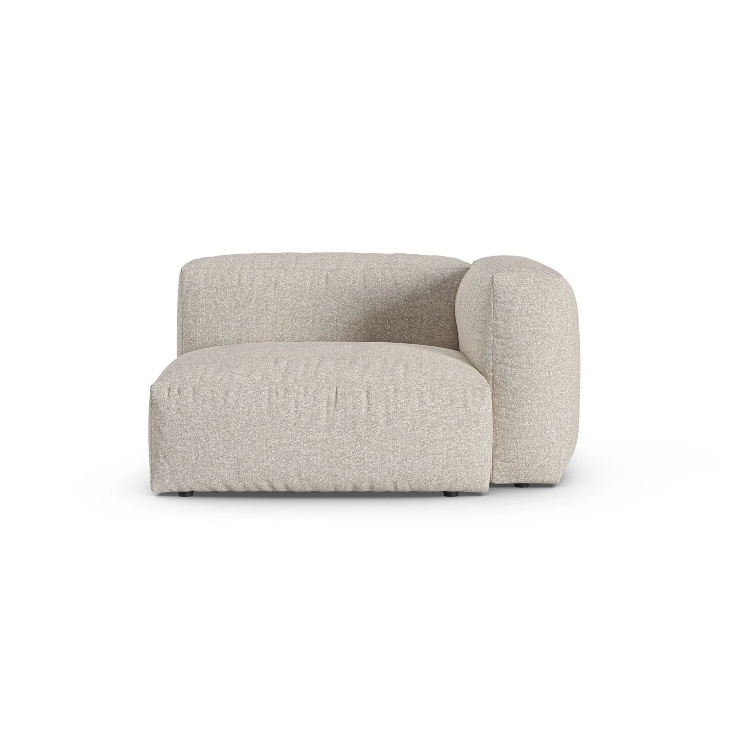 Martina Modulares Sofa Sitzelement, Rechte Seite, Sitztiefe 90 cm, aus Boucle in Beige (Monet Sand), 120x120 cm von Micadoni – Bild 1