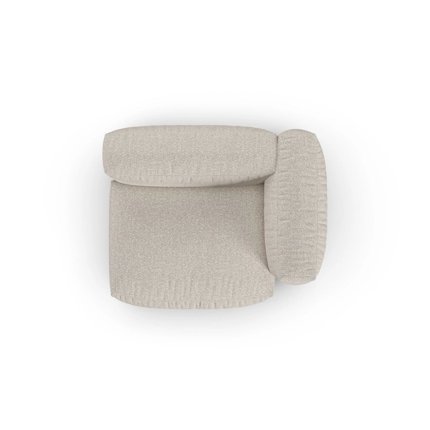 Martina Modulares Sofa Sitzelement, Rechte Seite, Sitztiefe 90 cm, aus Boucle in Beige (Monet Sand), 120x120 cm von Micadoni – Bild 5