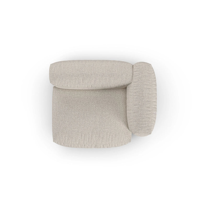 Martina Modulares Sofa Sitzelement, Rechte Seite, Sitztiefe 90 cm, aus Boucle in Beige (Monet Sand), 120x120 cm von Micadoni – Bild 5