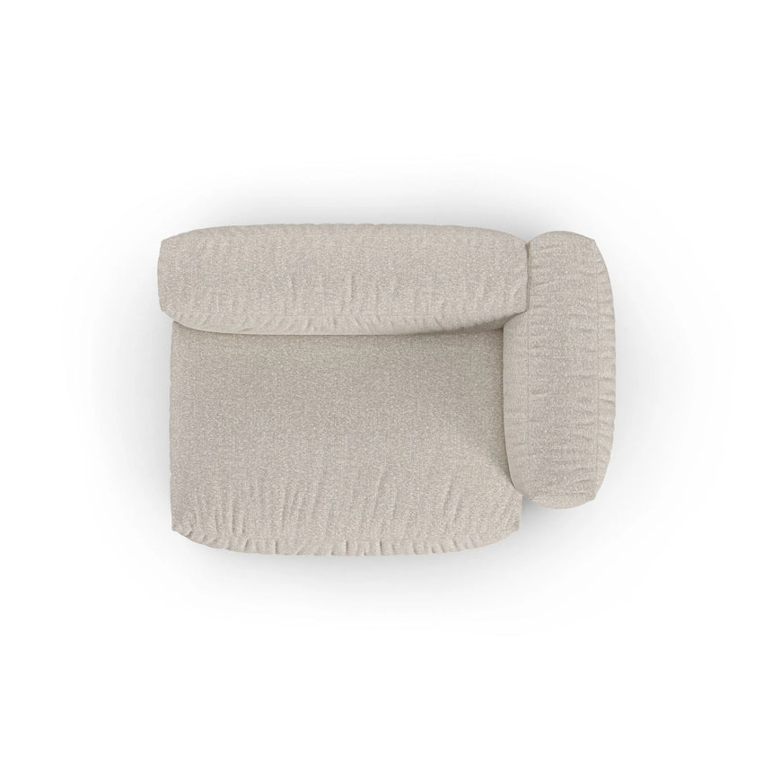 Martina Modulares Sofa Sitzelement, Rechte Seite, Sitztiefe 90 cm, aus Boucle in Beige (Monet Sand), 160x120 cm von Micadoni – Bild 5