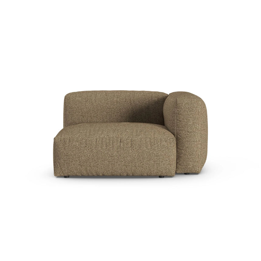 Martina Modulares Sofa Sitzelement, Rechte Seite, Sitztiefe 90 cm, aus Boucle in Cappuccino (Monet Cappucino), 120x120 cm von Micadoni – Bild 1