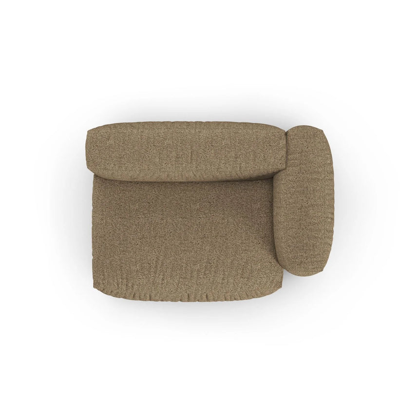 Martina Modulares Sofa Sitzelement, Rechte Seite, Sitztiefe 90 cm, aus Boucle in Cappuccino (Monet Cappucino), 160x120 cm von Micadoni – Bild 5