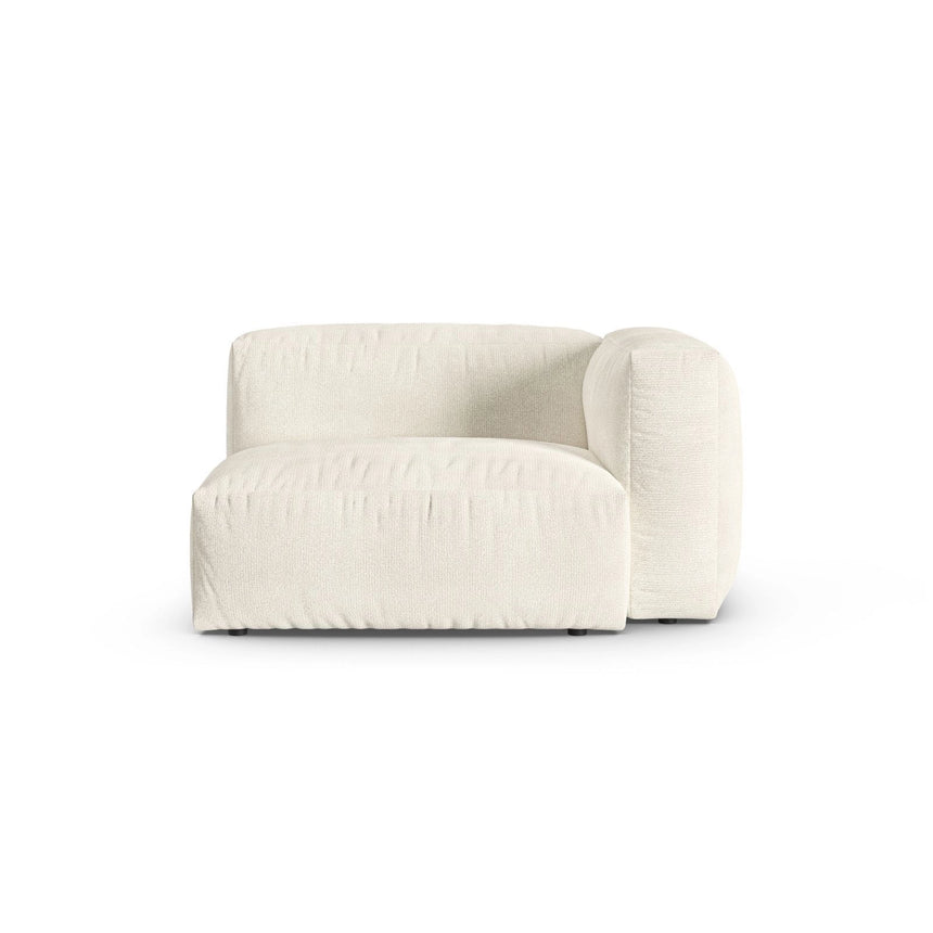 Martina Modulares Sofa Sitzelement, Rechte Seite, Sitztiefe 90 cm, aus Boucle in Elfenbein (Monet Nata), 120x120 cm von Micadoni – Bild 1
