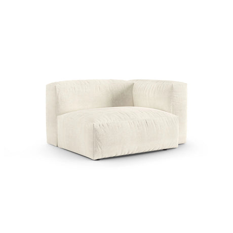 Martina Modulares Sofa Sitzelement, Rechte Seite, Sitztiefe 90 cm, aus Boucle in Elfenbein (Monet Nata), 120x120 cm von Micadoni – Bild 3