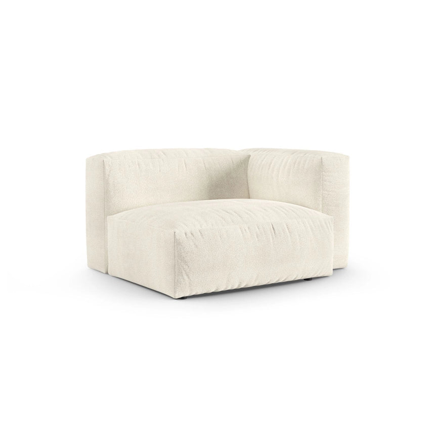 Martina Modulares Sofa Sitzelement, Rechte Seite, Sitztiefe 90 cm, aus Boucle in Elfenbein (Monet Nata), 120x120 cm von Micadoni – Bild 3