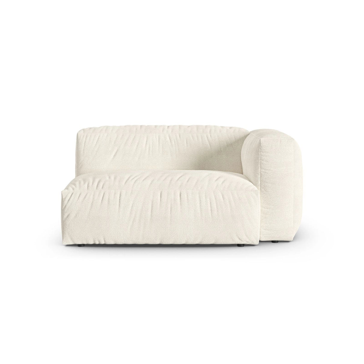 Martina Modulares Sofa Sitzelement, Rechte Seite, Sitztiefe 90 cm, aus Boucle in Elfenbein (Monet Nata), 160x120 cm von Micadoni – Bild 1