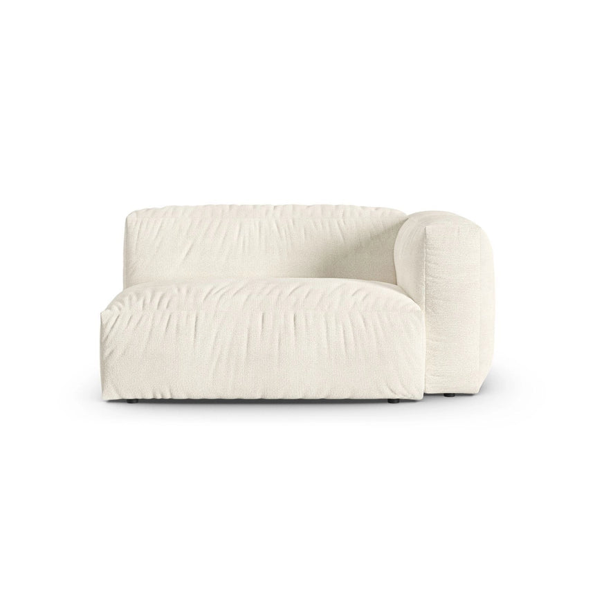 Martina Modulares Sofa Sitzelement, Rechte Seite, Sitztiefe 90 cm, aus Boucle in Elfenbein (Monet Nata), 160x120 cm von Micadoni – Bild 1