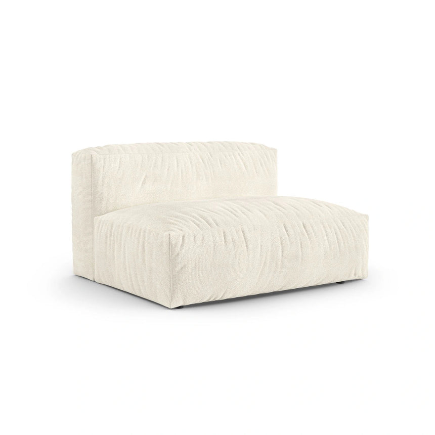 Martina Modulares Sofa Sitzelement, Rechte Seite, Sitztiefe 90 cm, aus Boucle in Elfenbein (Monet Nata), 160x120 cm von Micadoni – Bild 3