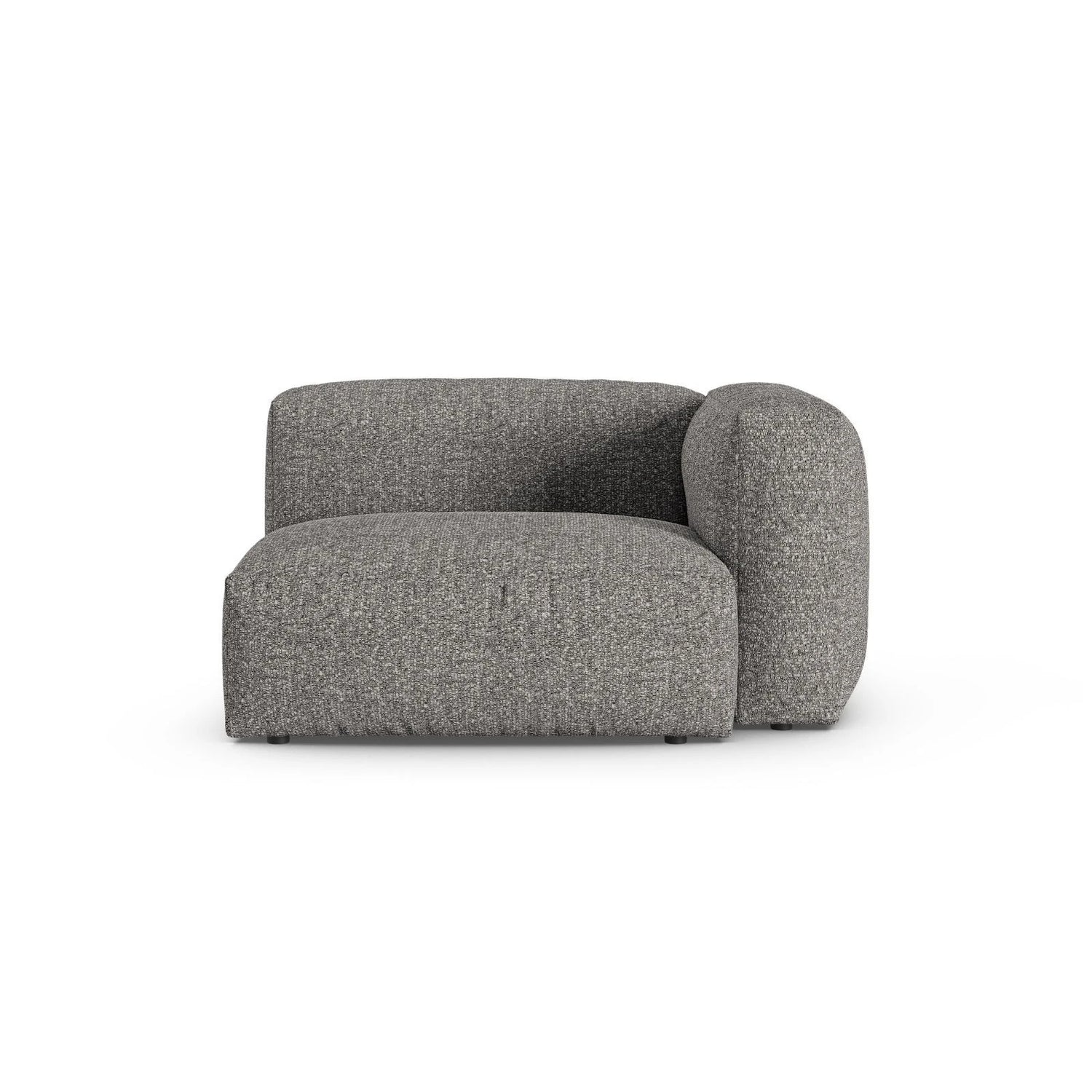 Martina Modulares Sofa Sitzelement, Rechte Seite, Sitztiefe 90 cm, aus Boucle in Graphit (Monet Graphite), 120x120 cm von Micadoni – Bild 1