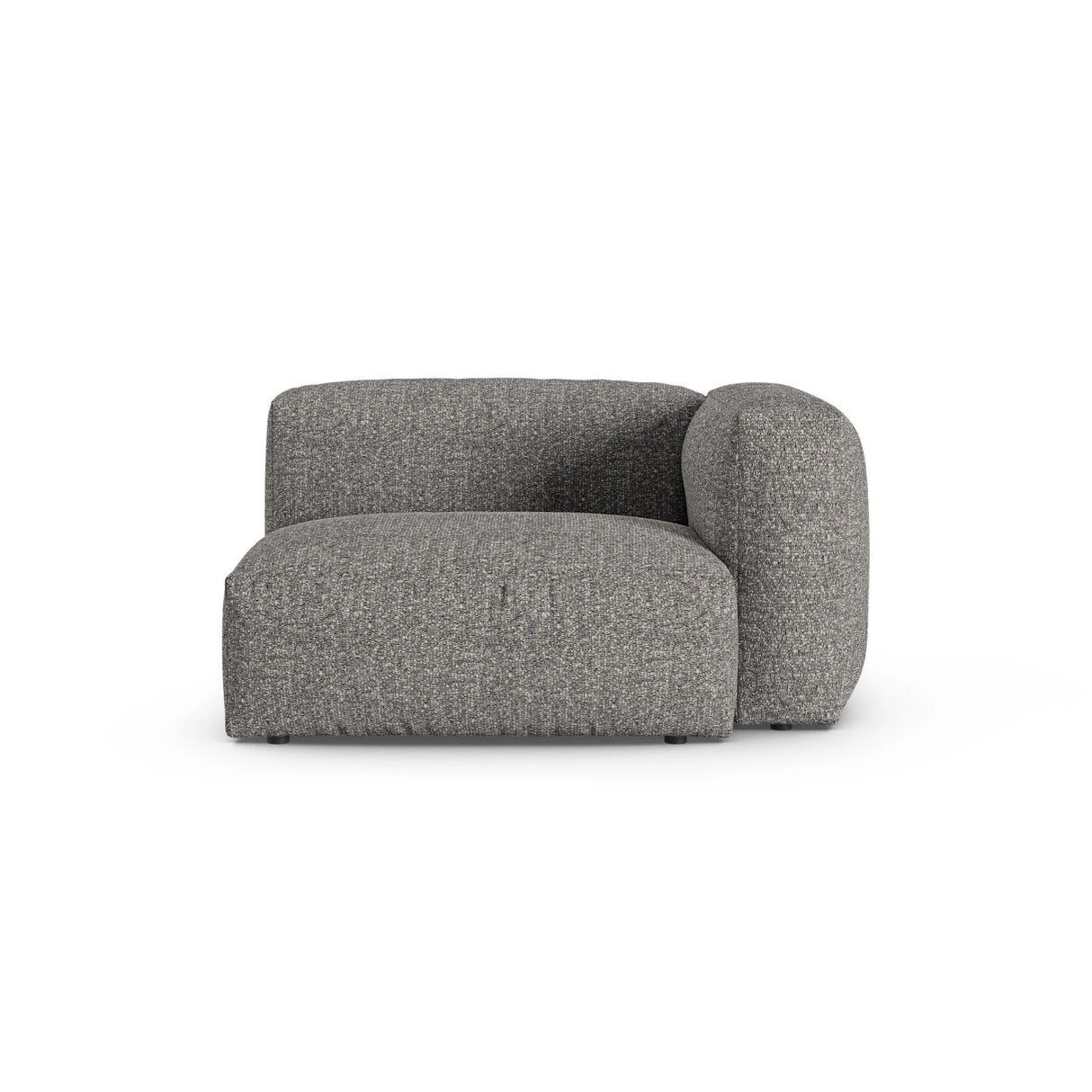 Martina Modulares Sofa Sitzelement, Rechte Seite, Sitztiefe 90 cm, aus Boucle in Graphit (Monet Graphite), 120x120 cm von Micadoni – Bild 1