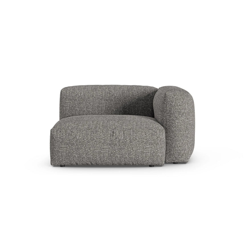 Martina Modulares Sofa Sitzelement, Rechte Seite, Sitztiefe 90 cm, aus Boucle in Graphit (Monet Graphite), 120x120 cm von Micadoni – Bild 1