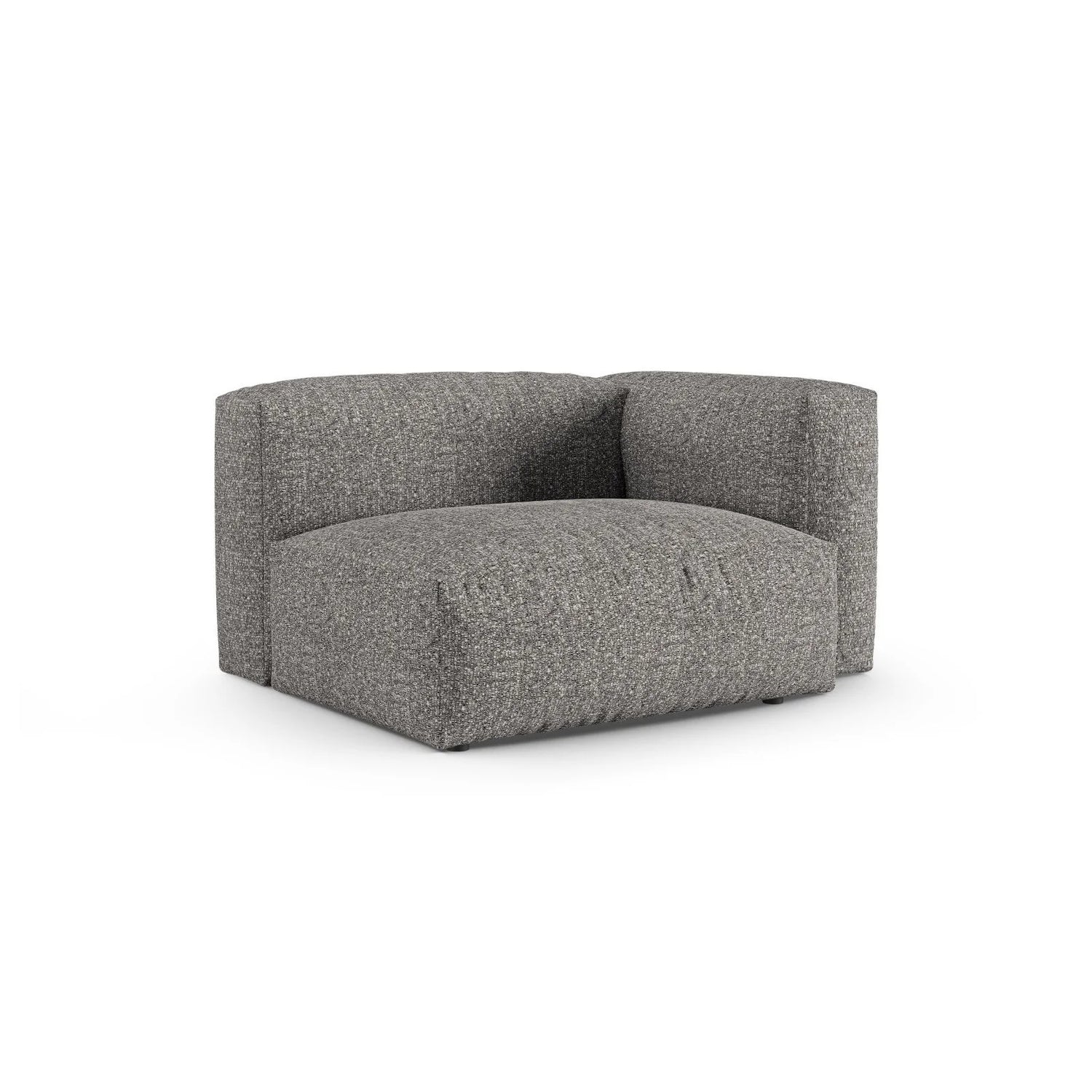 Martina Modulares Sofa Sitzelement, Rechte Seite, Sitztiefe 90 cm, aus Boucle in Graphit (Monet Graphite), 120x120 cm von Micadoni – Bild 3