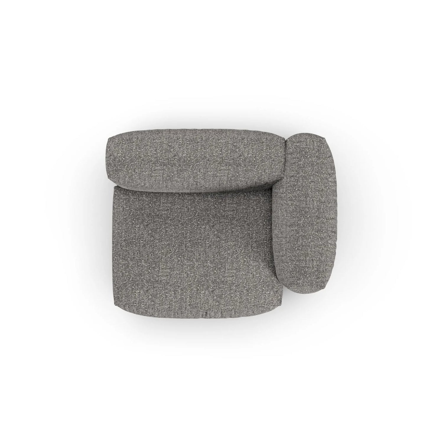 Martina Modulares Sofa Sitzelement, Rechte Seite, Sitztiefe 90 cm, aus Boucle in Graphit (Monet Graphite), 120x120 cm von Micadoni – Bild 5