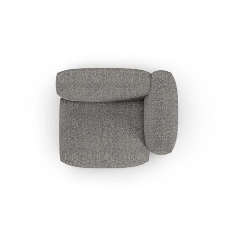Martina Modulares Sofa Sitzelement, Rechte Seite, Sitztiefe 90 cm, aus Boucle in Graphit (Monet Graphite), 120x120 cm von Micadoni – Bild 5