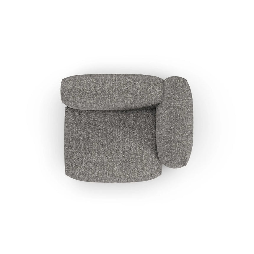 Martina Modulares Sofa Sitzelement, Rechte Seite, Sitztiefe 90 cm, aus Boucle in Graphit (Monet Graphite), 120x120 cm von Micadoni – Bild 5