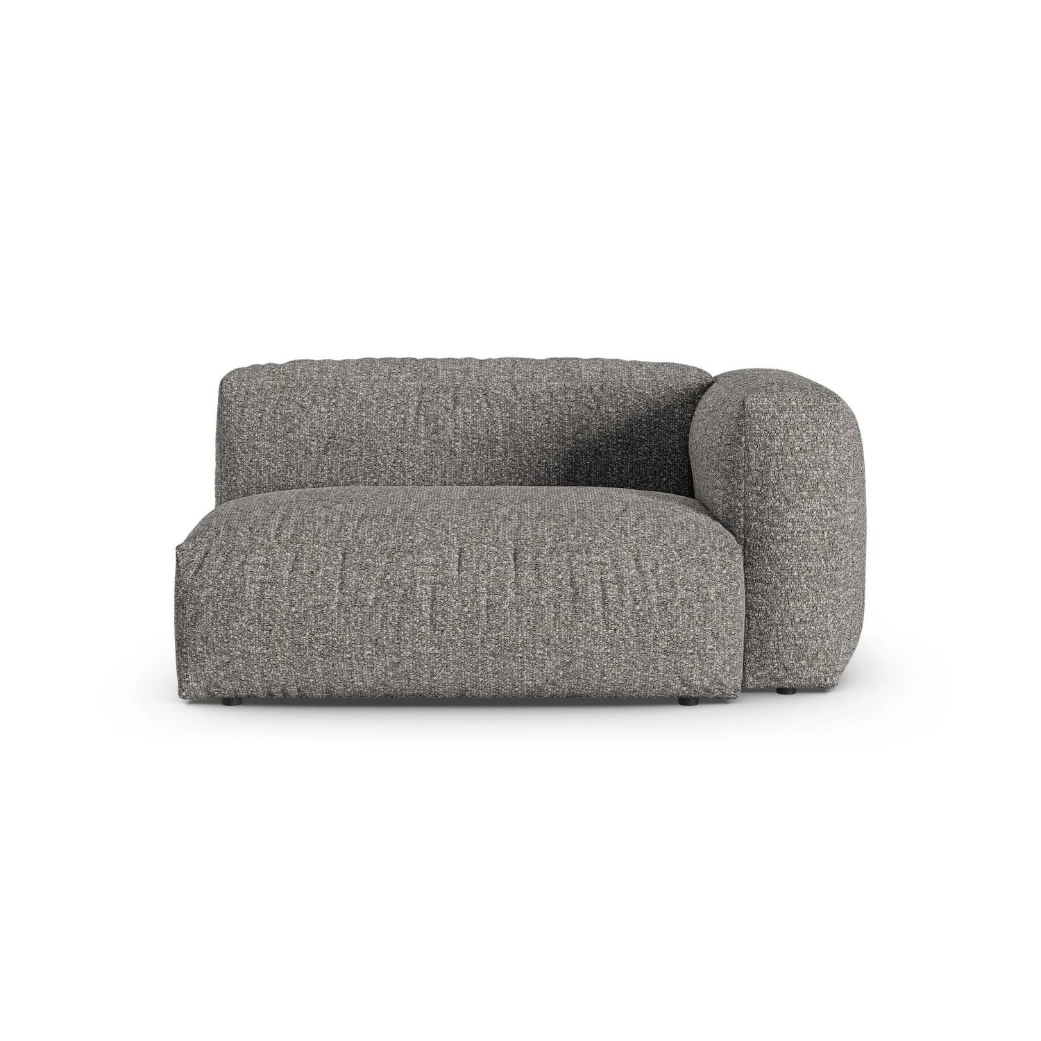 Martina Modulares Sofa Sitzelement, Rechte Seite, Sitztiefe 90 cm, aus Boucle in Graphit (Monet Graphite), 160x120 cm von Micadoni – Bild 1