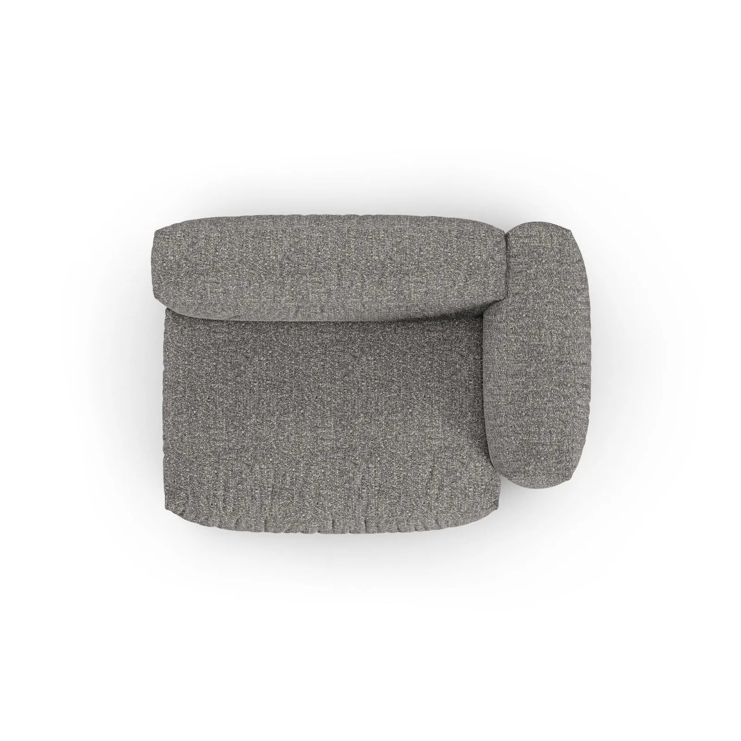 Martina Modulares Sofa Sitzelement, Rechte Seite, Sitztiefe 90 cm, aus Boucle in Graphit (Monet Graphite), 160x120 cm von Micadoni – Bild 5