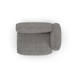 Martina Modulares Sofa Sitzelement, Rechte Seite, Sitztiefe 90 cm, aus Boucle in Graphit (Monet Graphite), 160x120 cm von Micadoni – Bild 5