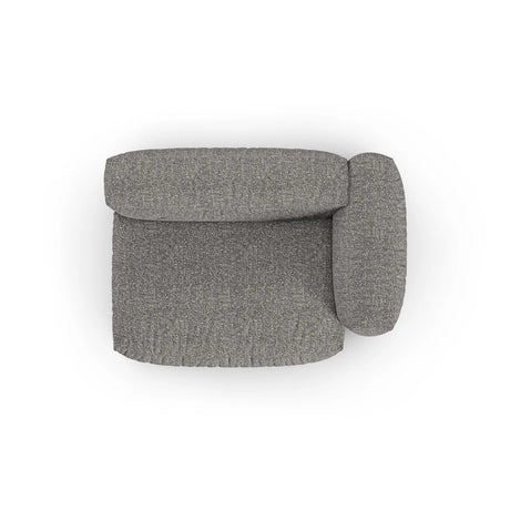 Martina Modulares Sofa Sitzelement, Rechte Seite, Sitztiefe 90 cm, aus Boucle in Graphit (Monet Graphite), 160x120 cm von Micadoni – Bild 5