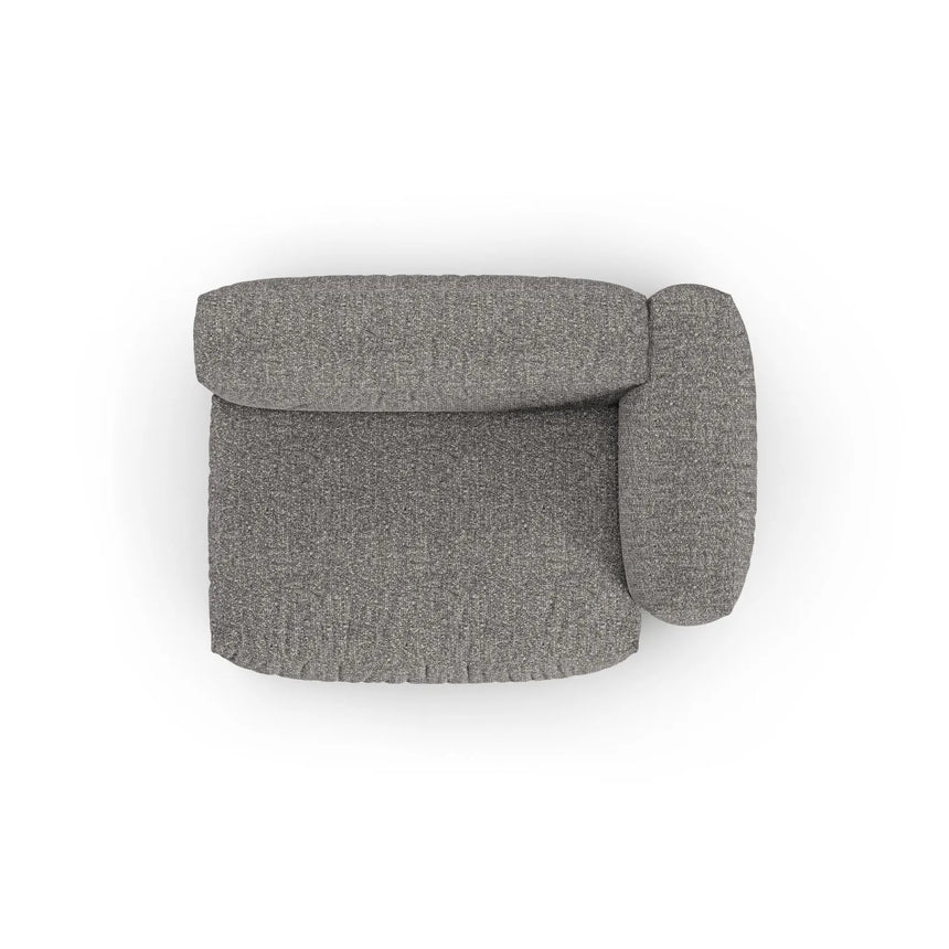 Martina Modulares Sofa Sitzelement, Rechte Seite, Sitztiefe 90 cm, aus Boucle in Graphit (Monet Graphite), 160x120 cm von Micadoni – Bild 5