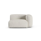 Martina Modulares Sofa Sitzelement, Rechte Seite, Sitztiefe 90 cm, aus Boucle in Grau Beige meliert (Monet Pearl), 120x120 cm von Micadoni – Bild 1