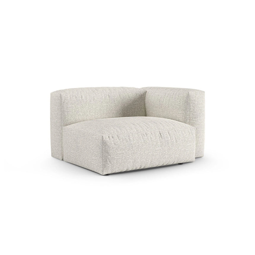 Martina Modulares Sofa Sitzelement, Rechte Seite, Sitztiefe 90 cm, aus Boucle in Grau Beige meliert (Monet Pearl), 120x120 cm von Micadoni – Bild 3