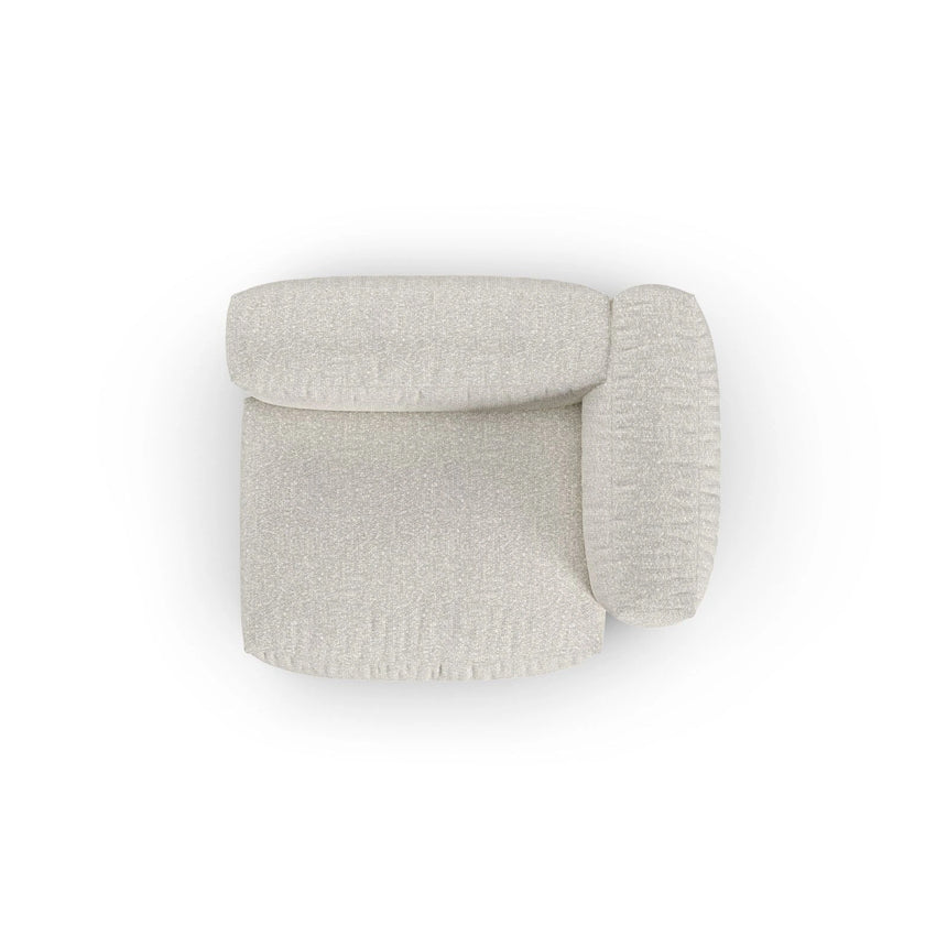 Martina Modulares Sofa Sitzelement, Rechte Seite, Sitztiefe 90 cm, aus Boucle in Grau Beige meliert (Monet Pearl), 120x120 cm von Micadoni – Bild 5