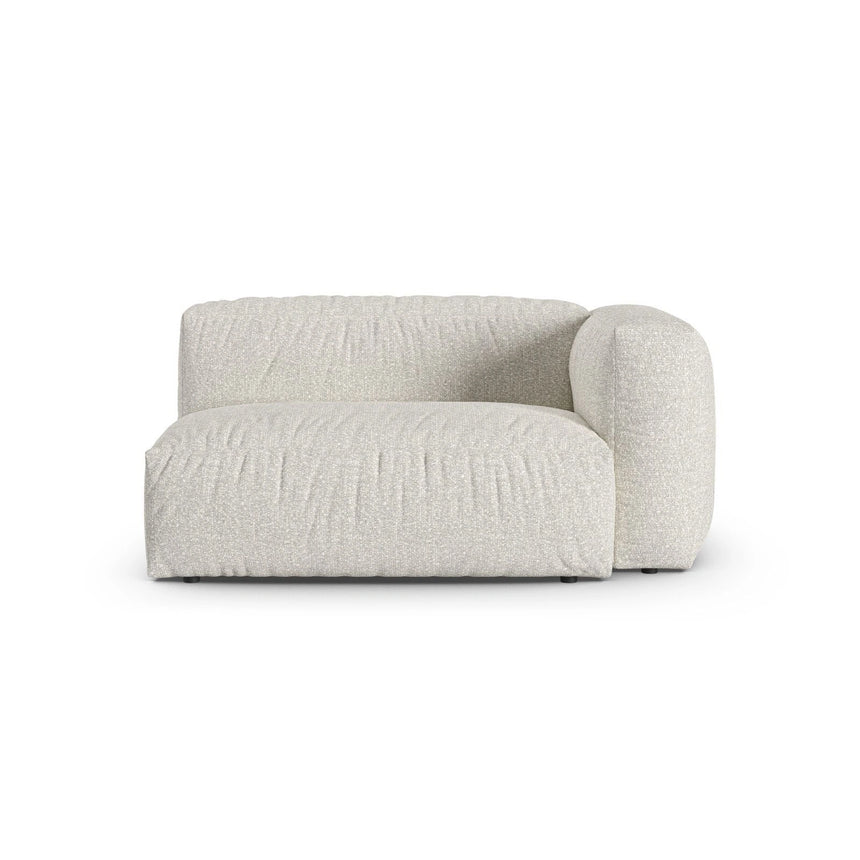 Martina Modulares Sofa Sitzelement, Rechte Seite, Sitztiefe 90 cm, aus Boucle in Grau Beige meliert (Monet Pearl), 160x120 cm von Micadoni – Bild 1
