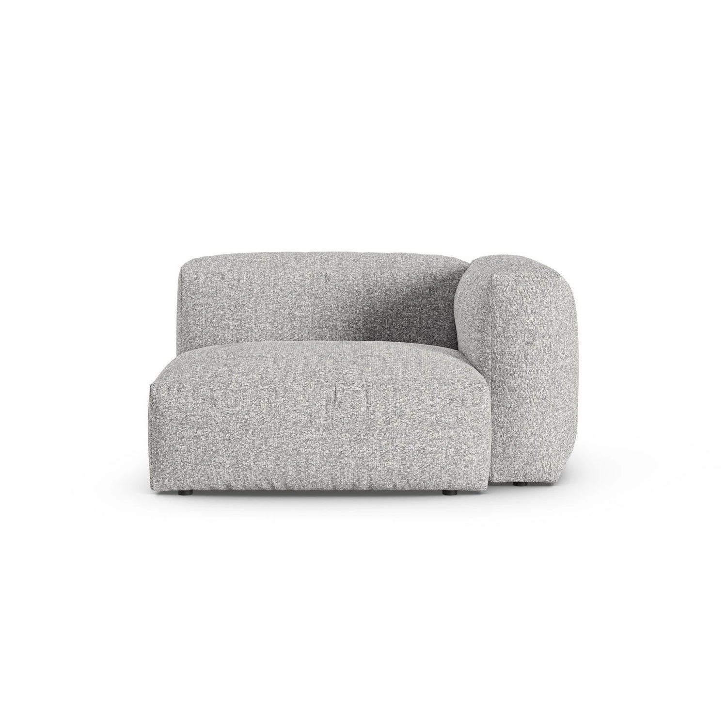 Martina Modulares Sofa Sitzelement, Rechte Seite, Sitztiefe 90 cm, aus Boucle in Silber (Monet Silver), 120x120 cm von Micadoni – Bild 1