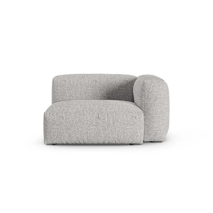 Martina Modulares Sofa Sitzelement, Rechte Seite, Sitztiefe 90 cm, aus Boucle in Silber (Monet Silver), 120x120 cm von Micadoni – Bild 1