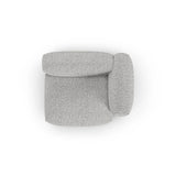 Martina Modulares Sofa Sitzelement, Rechte Seite, Sitztiefe 90 cm, aus Boucle in Silber (Monet Silver), 120x120 cm von Micadoni – Bild 5